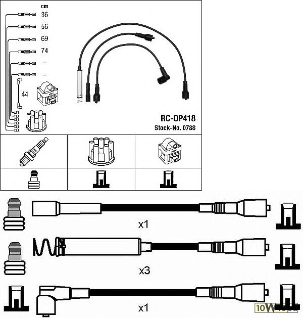 комплект в / в проводов rc-op418