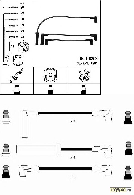 rc-cr302 к-кт проводов\ jeep cherokee / gr. cherokee / wrangler 4.0 88>