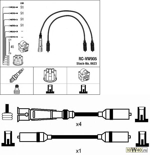 к-кт проводов\ VW passat 1.8 adz 88-97