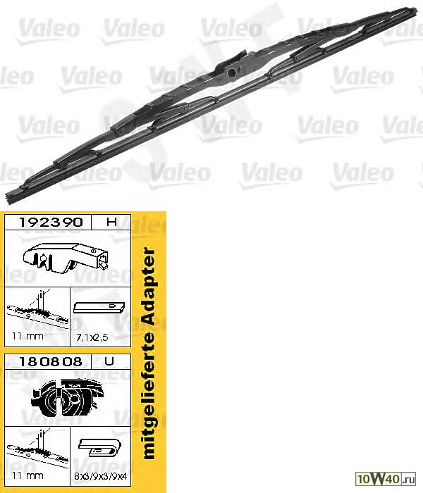 Код оригинала: 116108, <BR>Щетка стеклооч-ля Punto 84-89, Fiesta 02-, 206, Scenic, Golf 2 400mm 116108=>116121