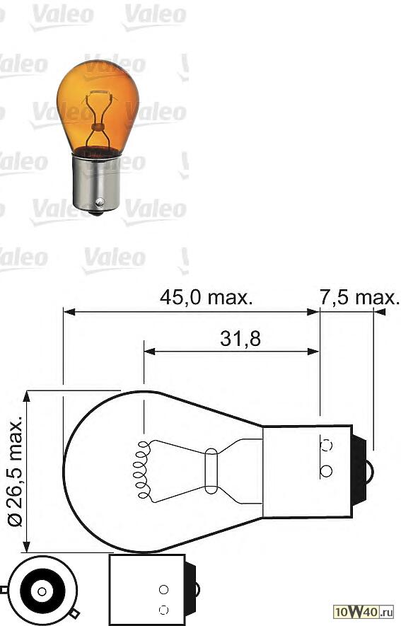  (PY21W) 12V BAU15s поворот 