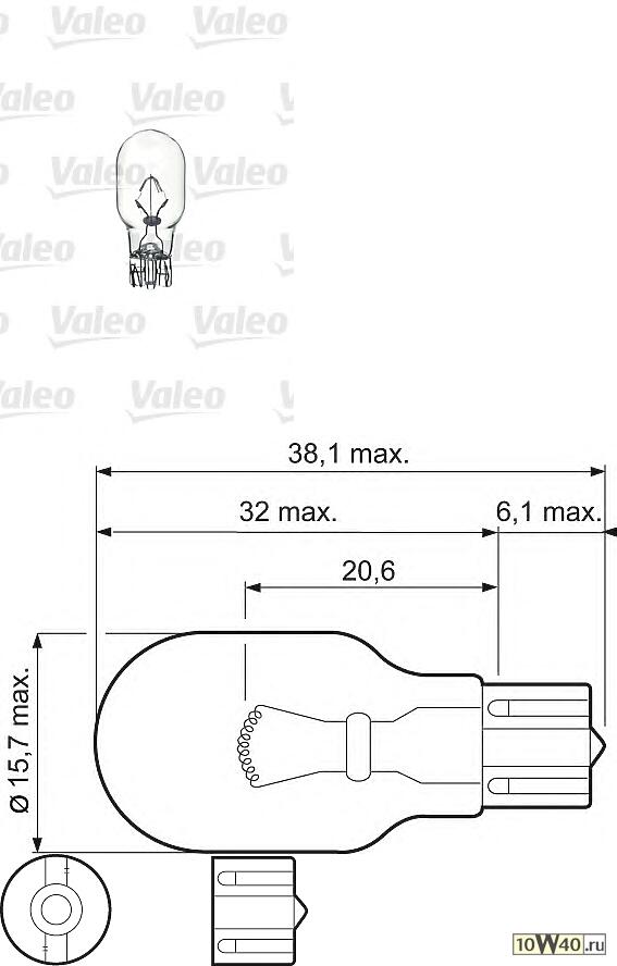 лампа valeo галогеновая w16w w2.1x9.5d 16w