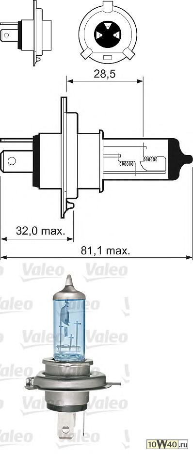 Код оригинала: 
, <BR> (H4) 12V 60/55W P43t-38 галогенная голубая Blue Effect 