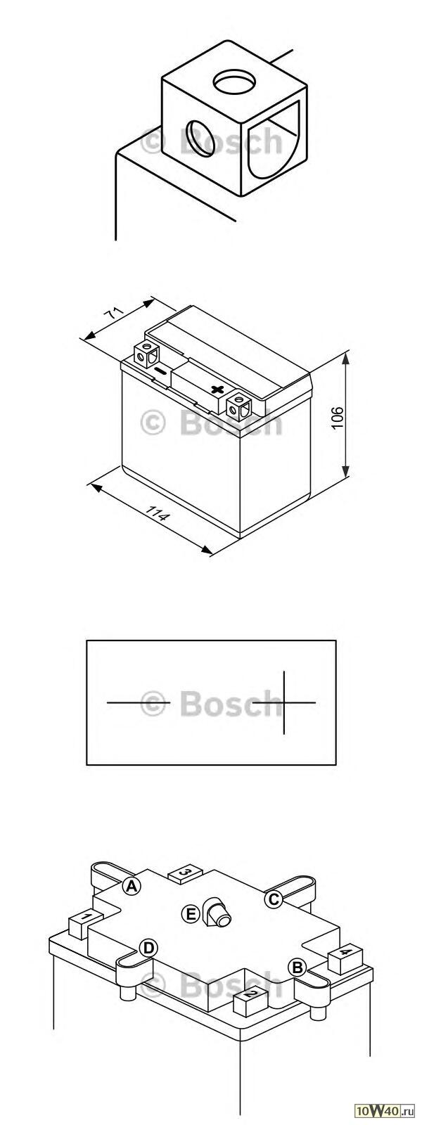аккумуляторная батарея мото bosch 4 а / ч