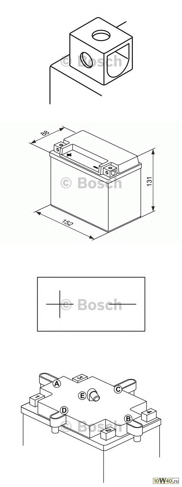 аккумуляторная батарея рус 10ah 90a 152 / 88 / 131 ytx12-bs moto\