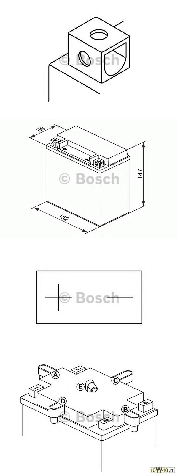 аккумуляторная батарея мото bosch 12 а / ч
