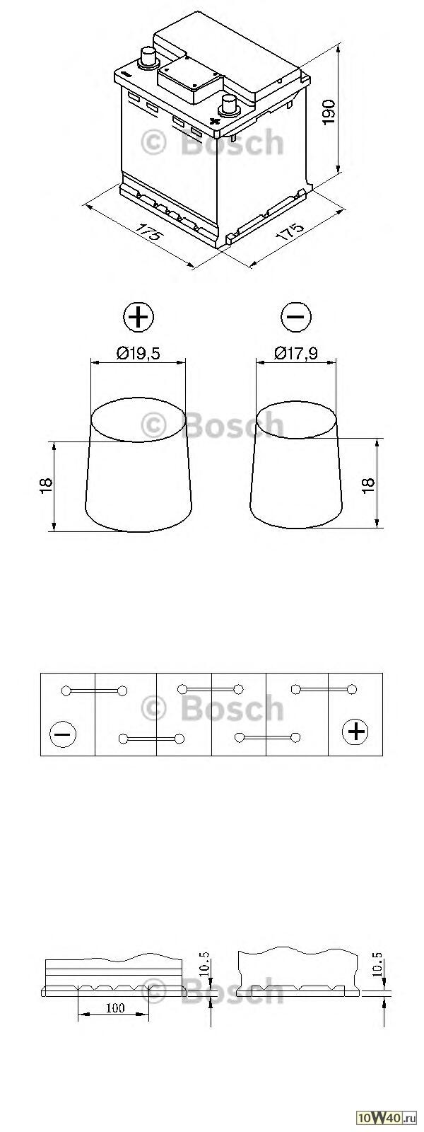 АКБ S4 42Ah 390A 175x175x190 (-+)