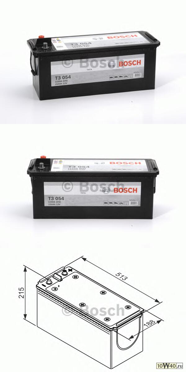 аккумулятор t3 154ah 1150а+слева 513x189x223 b00\