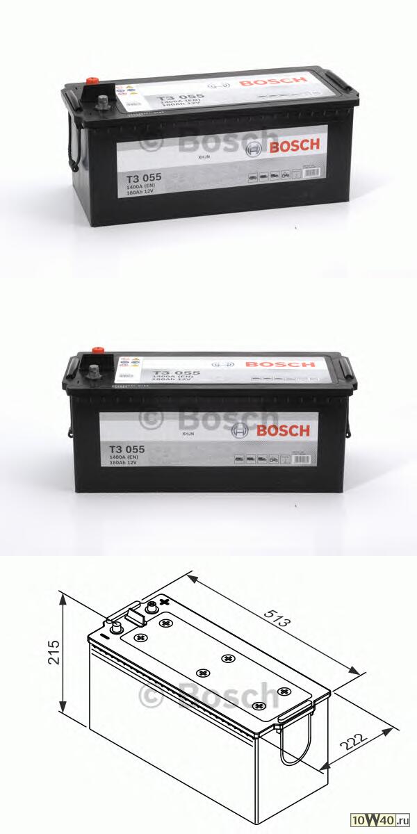 аккумулятор t3 180ah 1400а+слева 513x223x223 b00\