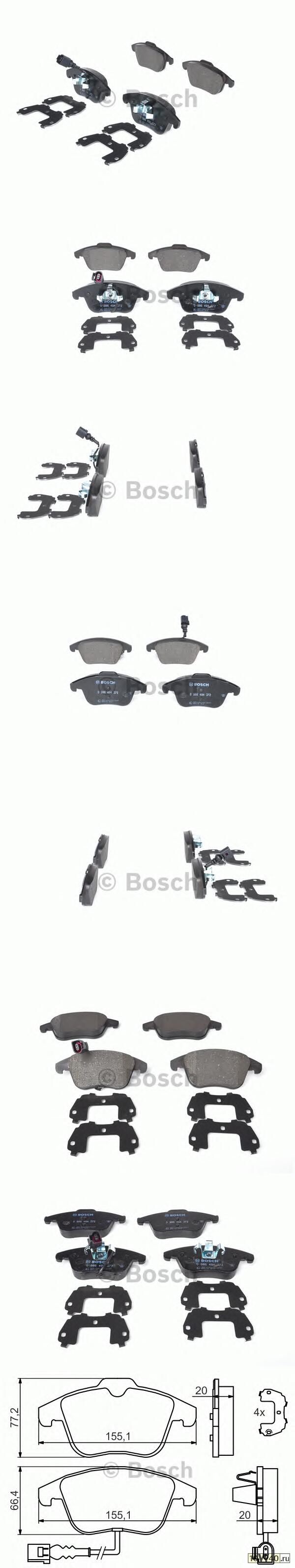 0 986 494 372 колодки дисковые передние\ VW tiguan 1.4tfsi / 2.0tfsi / 2.0tdi 07>