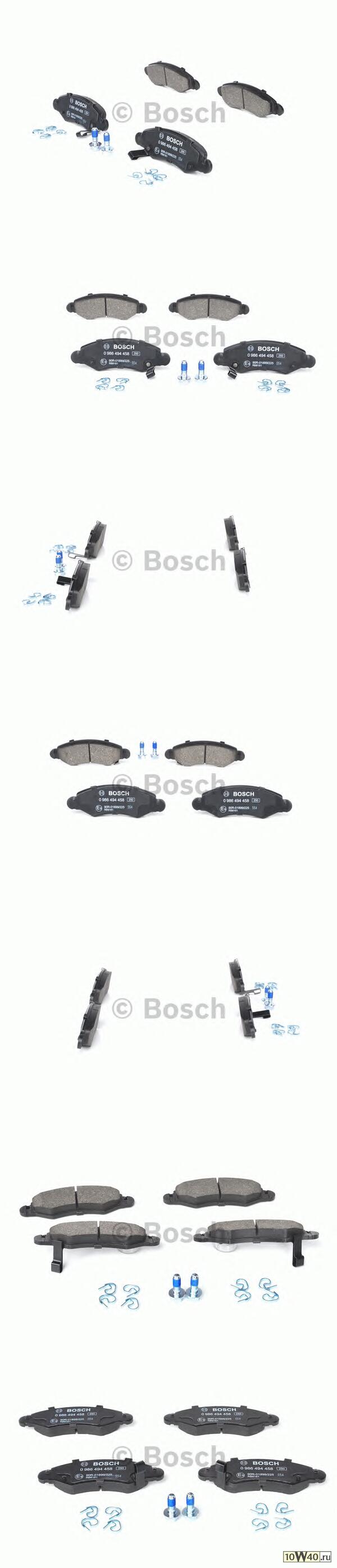 0 986 494 458 колодки дисковые передние\ suzuki wagon r+ 1.3i &4wd 00>, opel agila 1.0i-1.2i 00>
