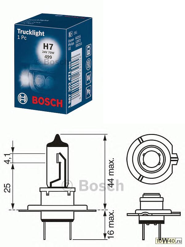 лампа 24v 70w h7 trucklight (картон 1 шт)