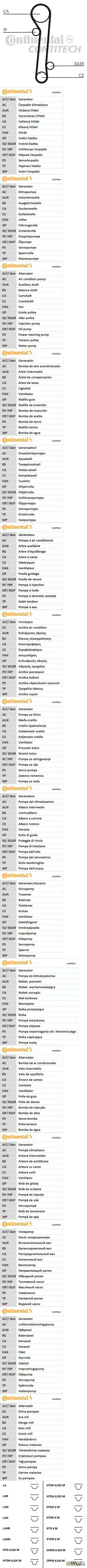 Комплект ГРМ 113RU25.4 (натяжной 2441023050)