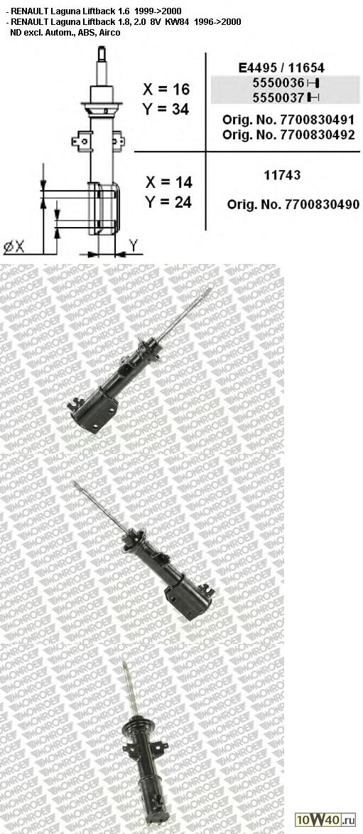  без ABS  Renault Laguna 1.8/2.0 95-01