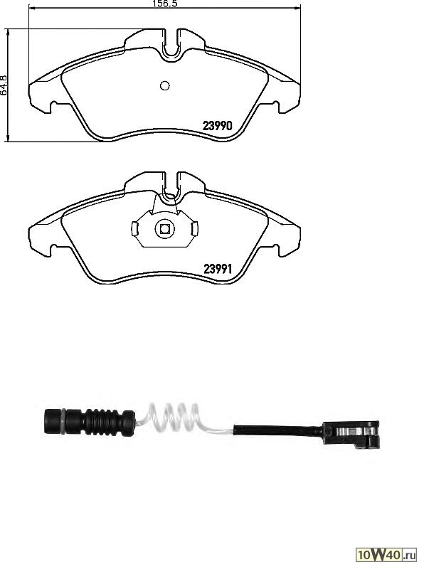 Колодки тормозные дисковые передн MERCEDES-BENZ: SPRINTER 2-t c бортовой платформой 208 CDI/208 D/210 D/211 CDI/212 D/213 CDI/214/214 NGT/216 CDI 95-06, SPRINTER 2-t автобу