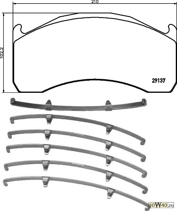2913706 тормозные колодки wva29137 c р / к , перед / зад дисковый тормоз meritor c-duco\ volvo