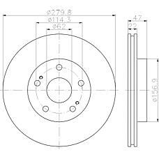 TEXTAR 92222100 (09A29614 / 1349697 / 1498918) диск тормозной передний [280x22] 5 отв. стандартный вентилируемый
