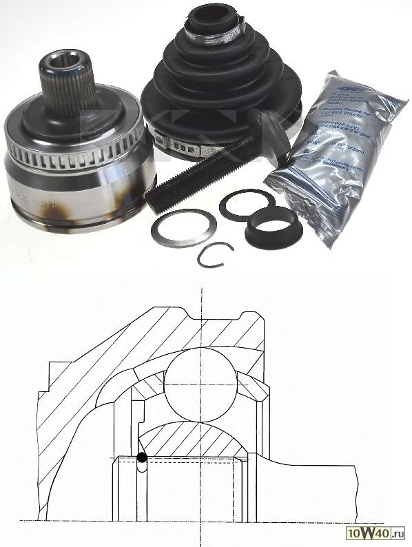 шрус наружный к-кт\ audi a4, VW passat 2.6 / 2.8 95>