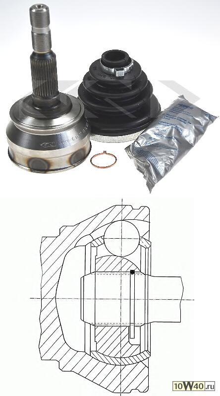 шрус наружный к-кт\ opel ascona 1.6-2.0 / 1.6d 84-88