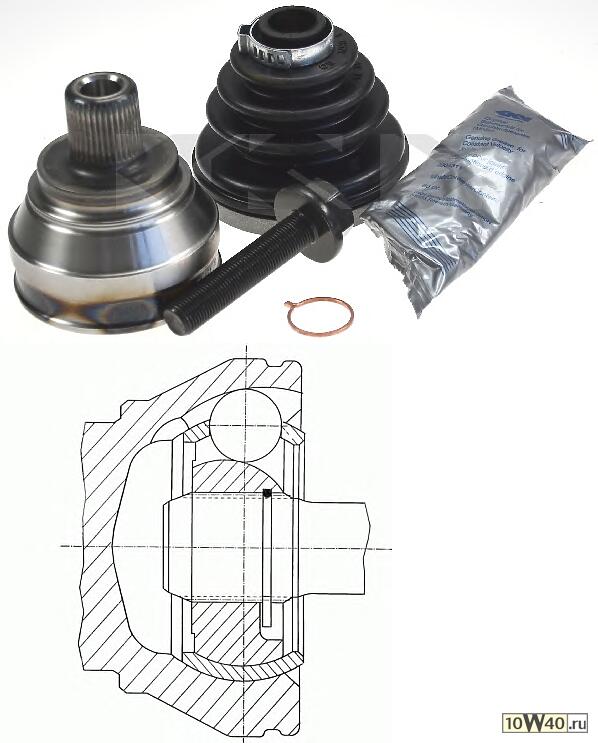 Код оригинала: 443498099DX / 443407311 / 443498099D, <BR>ШРУС наружн.к-кт Audi 100 2.0-2.3 88-90 2.0D/TD 88-90