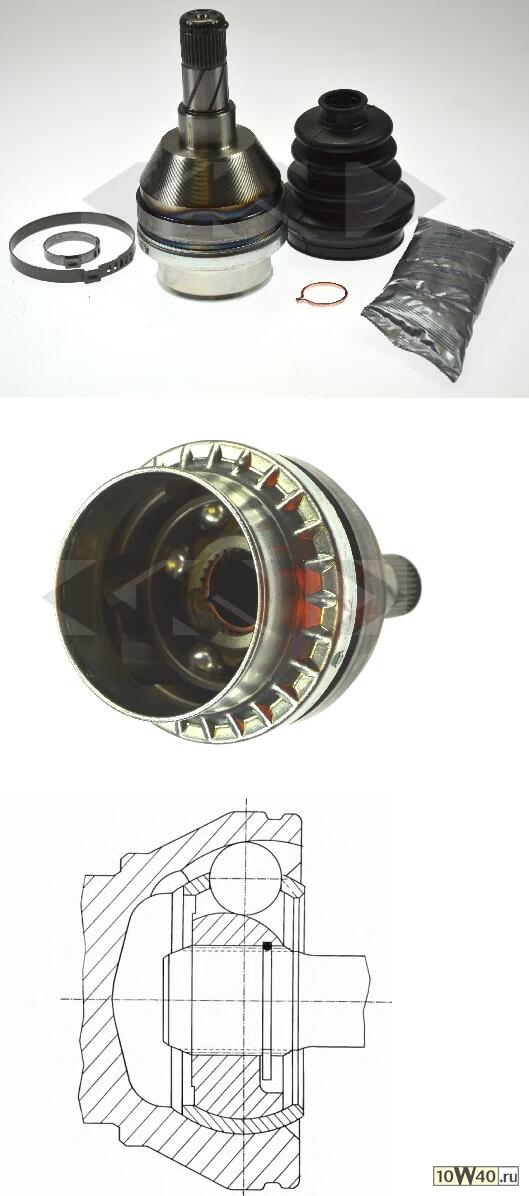 Код оригинала: 9317340 / 93173430 / 374118 / 374195 / 90375228 / 0374118, <BR>ШРУС наружн. к-кт Opel Ascona/Kadett/Astra/Vectra 1.6/1.8/2.0/2.5 81-98