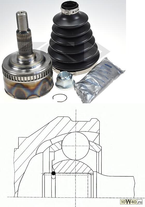 ШРУС наружн.к-кт MB W638 Vito 2,2CDI 99> (ABS)