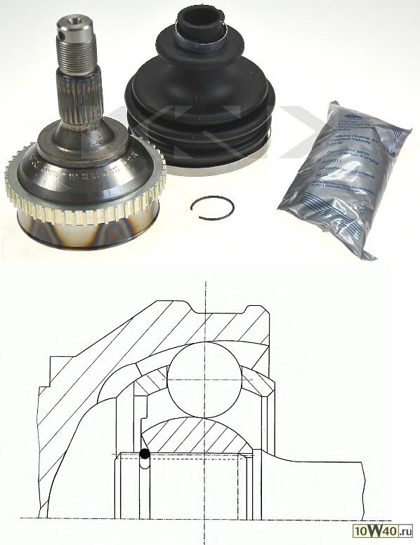 Код оригинала: 3272S6, <BR>ШРУС наружн.к-т Peugeot 406 2.0 16V/1.9TD ABS 96>