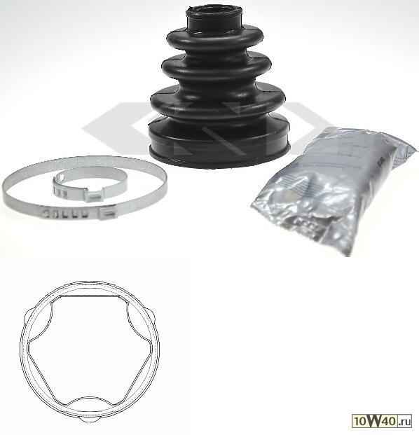 Пыльник ШРУСа внутр к-кт CITROEN: C2 03-, C3 02-, C3 Pluriel 03-, C4 04-, FORD: FIESTA V 01-, FUSION 02-, MAZDA: 2 03-