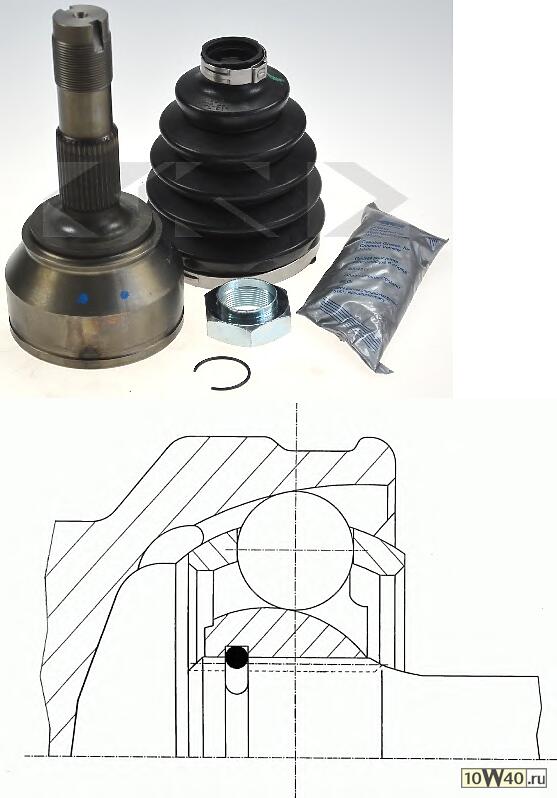 ШРУС наружн к-кт CITROEN: JUMPER c бортовой платформой 06-, JUMPER автобус 06-, JUMPER фургон 06-,  FIAT: DUCATO c бортовой платформой 06-, DUCATO авт