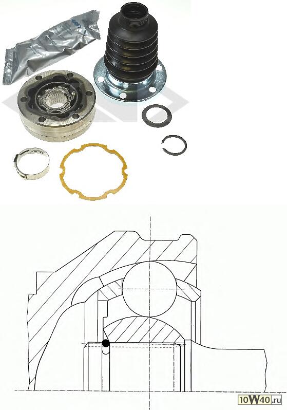 шрус внут к-кт audi / seat / VW 96-
