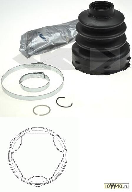 Пыльник ШРУСа к-кт FORD: C-MAX 07-, FOCUS C-MAX 03-07, FOCUS II 04-, FOCUS II кабрио 06-, FOCUS II седан 05-, FOCUS II универсал 04-