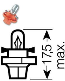  1.12W 12V BX8.4d 20X10 WP приборная панель,пластм.цоколь 
