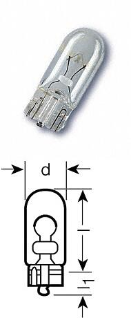 ЛАМПА ПЕРИФЕРИЙНАЯ W5W 12V 5W 1ШТ.