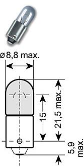 лампа 12v 6w ba9s original line качество оригинальной запасной части (оем) 1 шт.