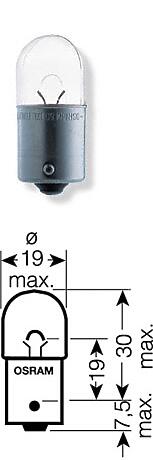 лампа 12 V 5 w osram (одноконтактная) ba15sлампа 12 V 5 w osram (одноконтактная) ba15s