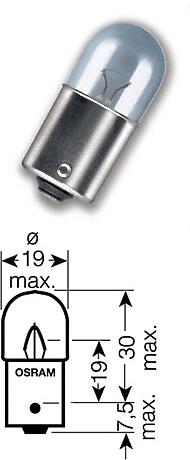 Лампа накаливания 10шт в упаковке R5W 24V 5W BA15S