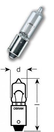 ЛАМПА H5W 12V-5W (BA9S)