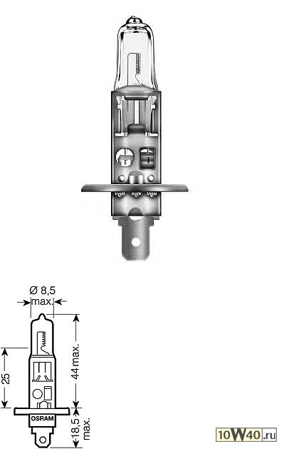 лампа h1 12v 55w p14.5s silverstar 2.0 +60% больше света 1 шт.
