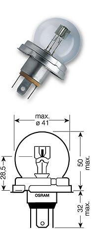 лампа bilux 100 / 80w 12v p45t\