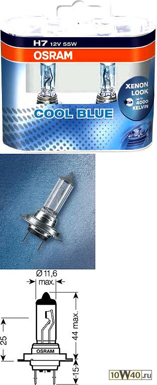ЛАМПА H7 12V- 55W (PX26D) (БЕЛЫЙ ЯРКИЙ СВЕТ-ГОЛУБ.ОТТЕН.) COOL BLUE INTENSE (2ШТ) DUOBOX