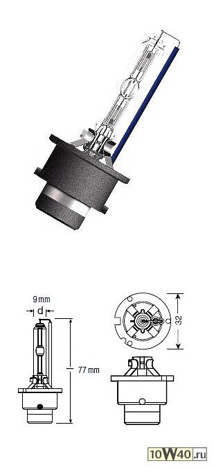 лампа ксенон d2s 85v 35w xenarc cool blue intence 6000k p35d-2, карт.1 шт.
