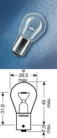 Лампа накаливания 10шт в упаковке P21W 24V 21W BA15S