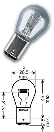 ЛАМПА ПЕРИФЕРИЙНАЯ P21/5W 12V 21/5W 1ШТ.