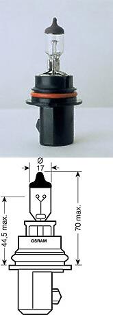 лампа osram галогеновая hb1 p29t 65w
