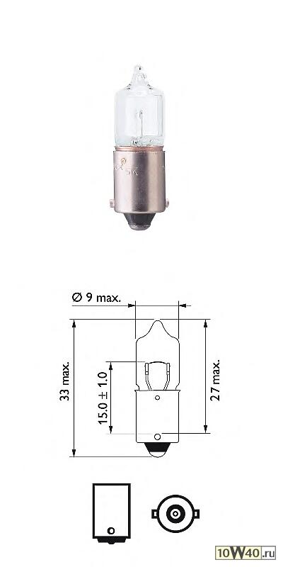 ЛАМПА СИГНАЛЬНАЯ H10W 12V ( 1 ШТ.)