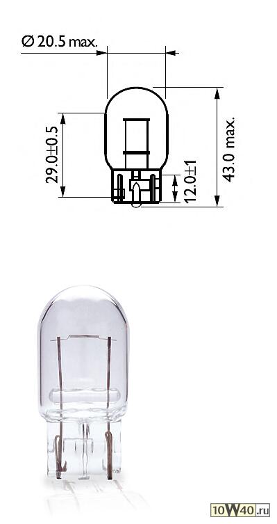 ЛАМПА СИГНАЛЬНАЯ W21W 12V 21W( 1 ШТ.)