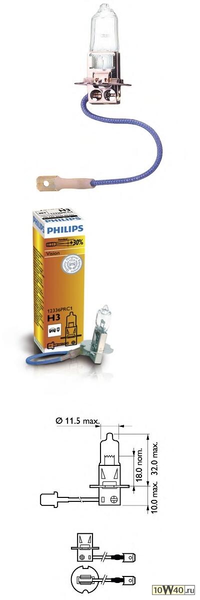 Лампа галогенная H3 12V 55W PREMIUM (На 30% больше света на дороге)
