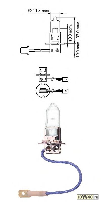 лампа philips галогеновая h3 pk22s 100w