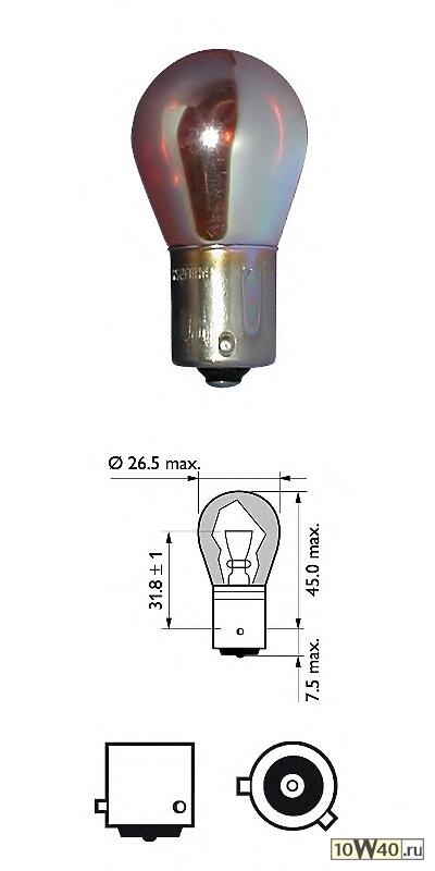 лампа (py21w) 12v bau15s поворот желтая\