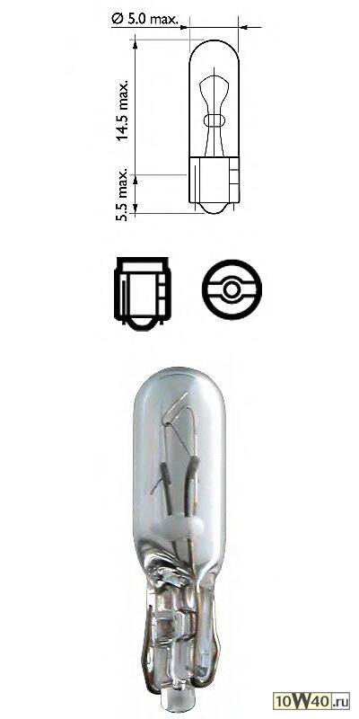 ЛАМПА СИГНАЛЬНАЯ W2W 12V 2W( 1 ШТ.)
